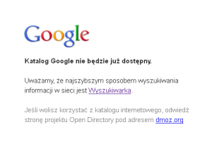 Koniec katalogu stron Google