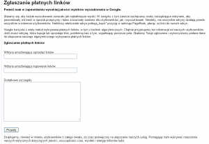 zglaszanie-platnych-linkow-do-google Formularz zgłaszania płatnych linków do Google