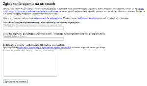 zgloszenie-spamu-google Formularz na zgłoszenie spamu w Google