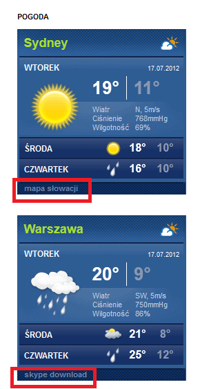 Widżety z linkami pozycjonującymi