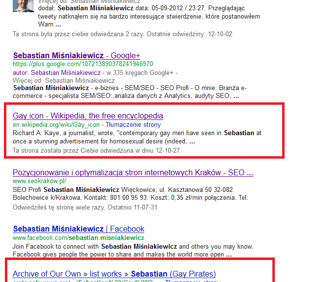 Sebastian Miśniakiewicz Google Bomb