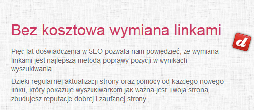 Bezkosztowa wymiana linkami