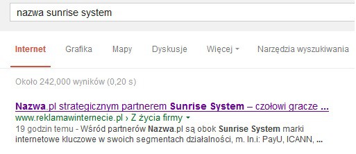 Nazwa.pl i Sunrise System